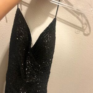 Cinderella Black Sequin Prom Dress